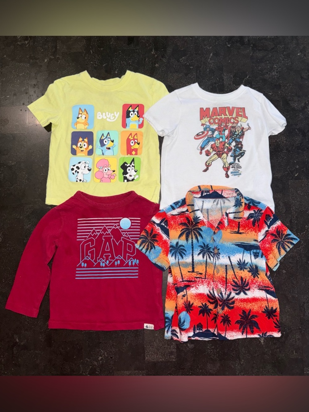 18 - 24 month shirts - Hawaiian shirt, Marvel, Bluey, GAP